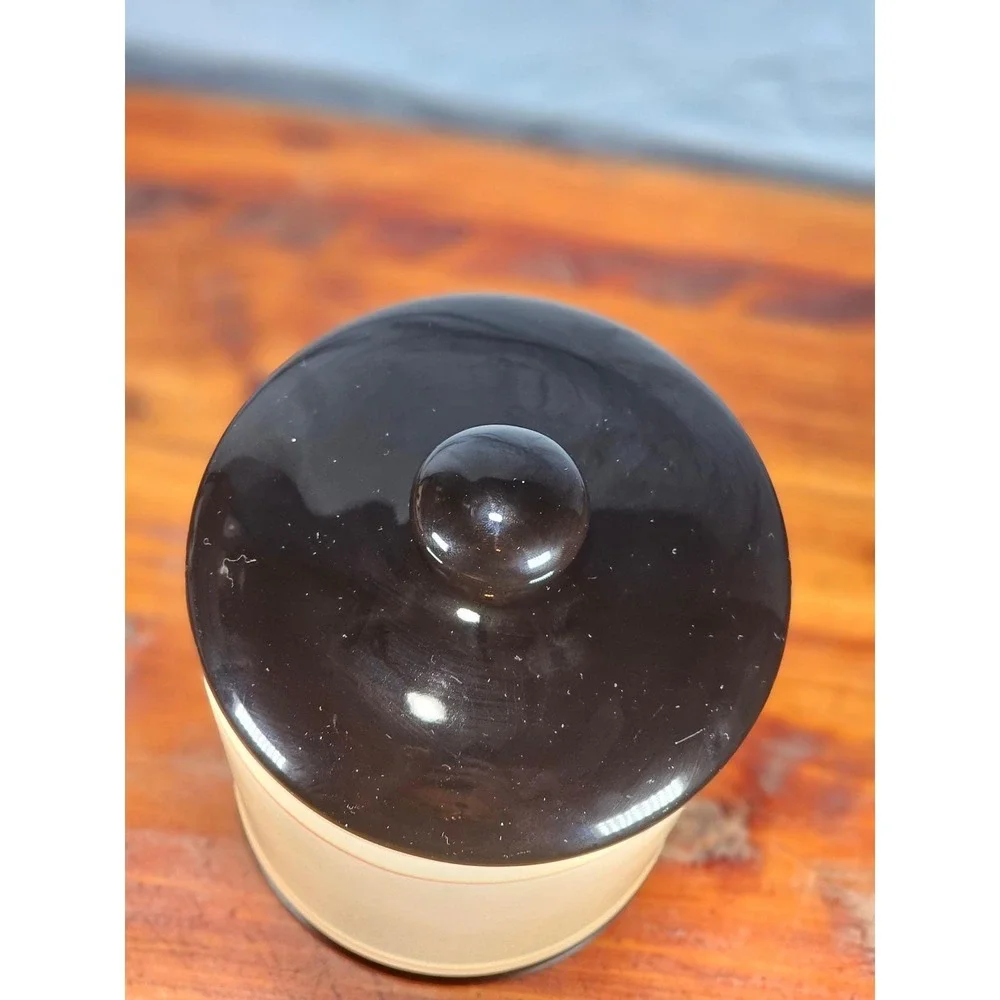 Vintage OGGI French Wine Label Ceramic Canister With Lid 9 In